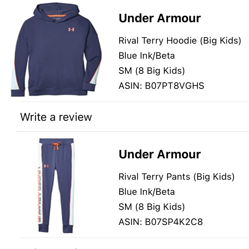 Under Armour matching  hoodie and sweatpants
